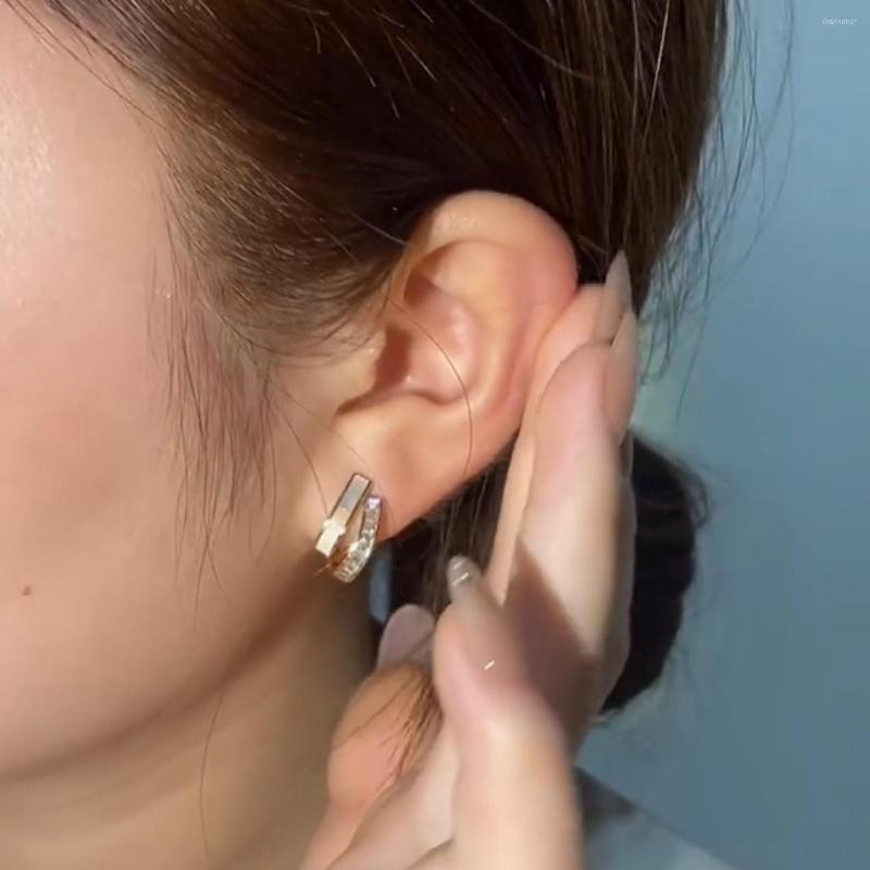 

Stud Earrings JOJOZ 2022 Temperament Small Diamond-studded Design All-match 925 Silver Needle