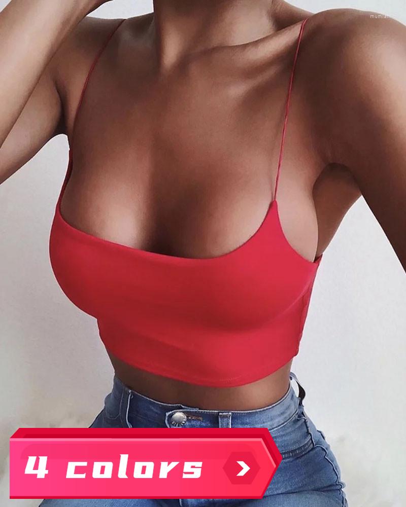 

Women's Tanks Women Solid Sexy Tube Tops Corsets Spaghetti Strap Tank Vest Clubwear Crop Bodycon Push Up Bustiers Stretch Cotton Camis, Black