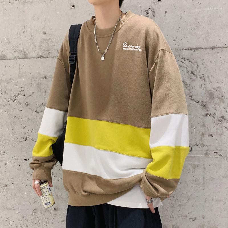 

Men's Hoodies 2022 Spring And Autumn Youth Fashion Casual Loose Large Size Color-blocking Sweatshirt Pullover, Black