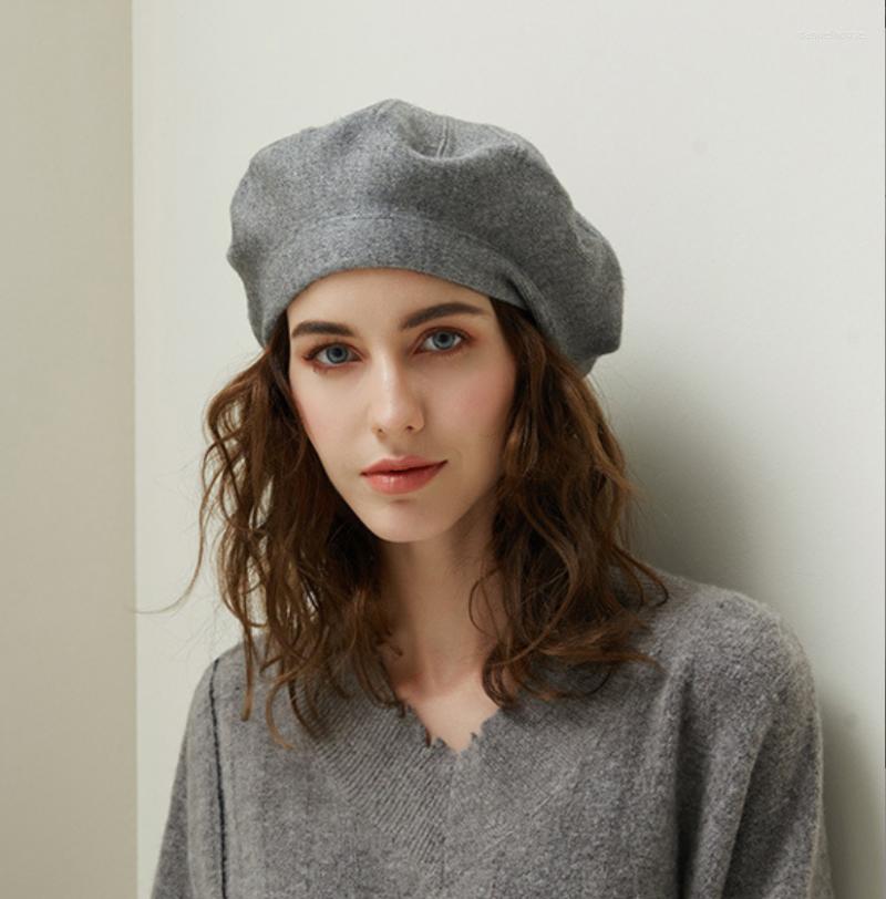 

Berets Wool Knitted Women Winter Hats French Stripe Plaid Top Military Cap Painter Hat Beret Red Black Blue
