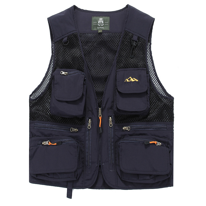 

Men's Vests Plus Size M5XL Spring Summer Vest Men Mesh Breathable Outdoor Leisure Pography Fishing Waistcoat Vest Male With Many Pockets 221202, Red