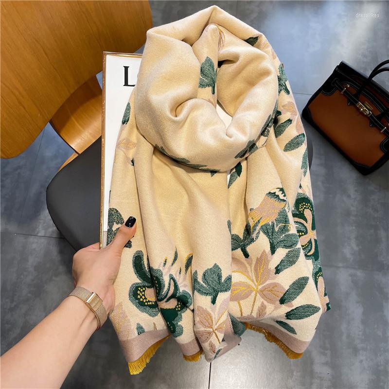 

Scarves 2022 Luxury Cashmere Scarf Winter Women's Shawl Warm Blanket Wrap Women Fidelity Hijab Brand Thick Printed Wholesale