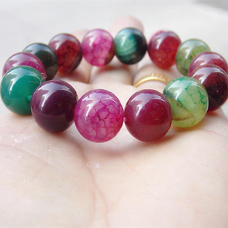 

Strand Natural Crystal 12mm Rock Watermelon Beads Tibetan Buddha Prayer Mala Bracelet For Woman Buddhist Jewelry