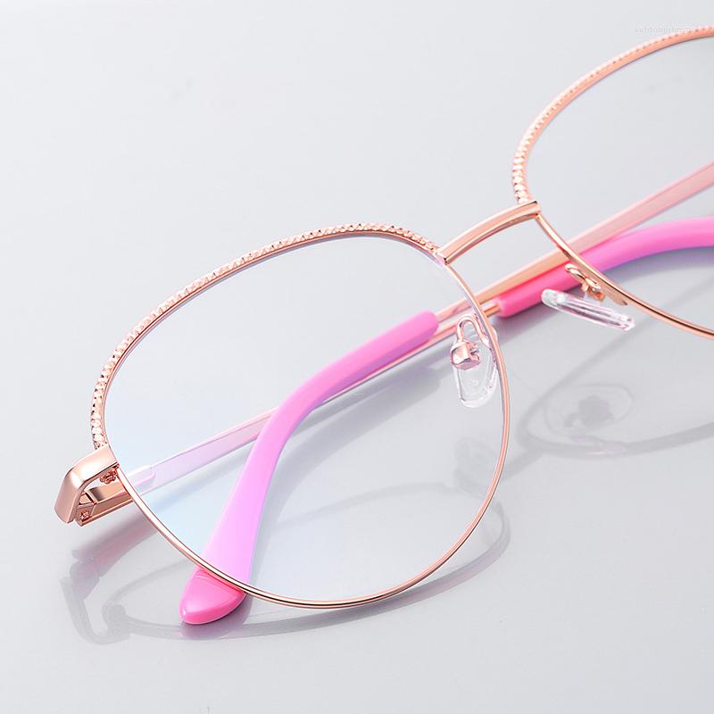 

Sunglasses Round Metal Anti-Blue Light Glasses For Optical Lens Designer Computer Protection Eyeglasses Ladies Girls Fashion Brand Eyewear