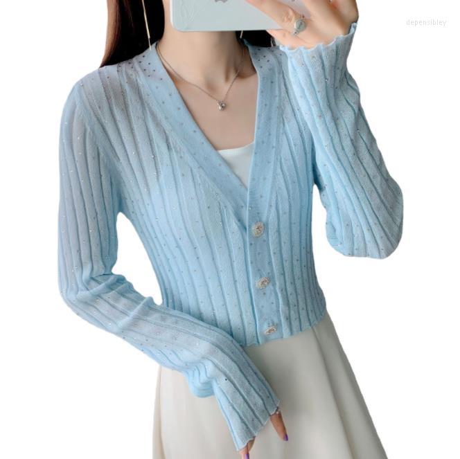 

Women' Knits Knitted Cardigan Top Summer Women' Coat Drill Short Long Sleeves, Black