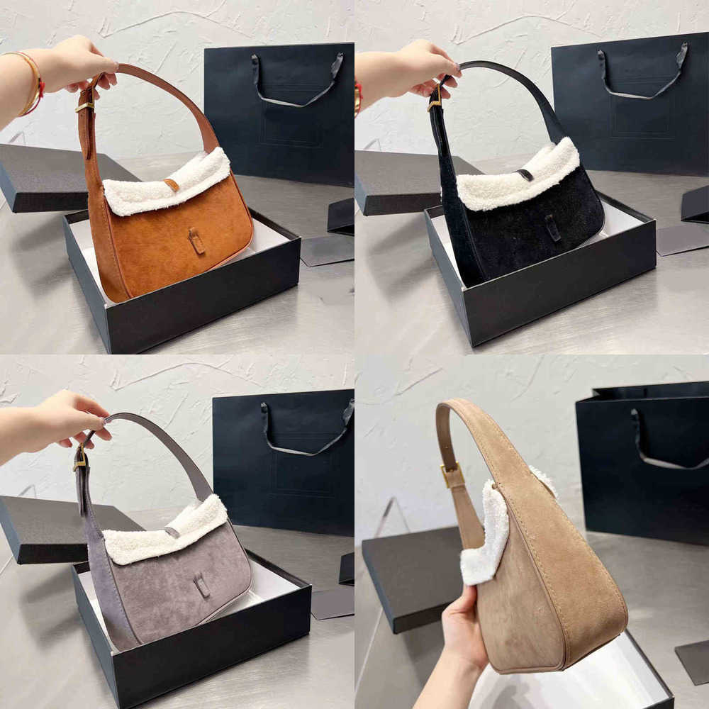 

New Evening Bags Luxur Hobo Plush Underarm Bag Shoulder Women Baguette Designer Handbags Cowhide Female Purse Handbag 220829, Red