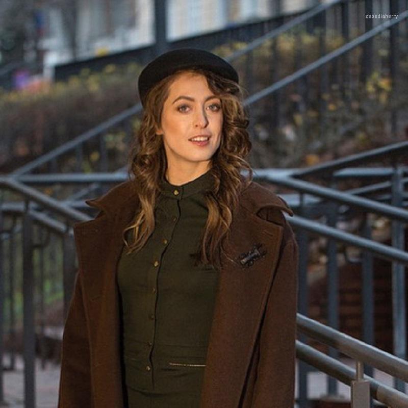 

Berets LIHUA Brand Top Women Beret Caps Wool Felt Winter Autumn Men Parents Like Outdoor Peaked Cap Ins Blogger Duckbill, Black
