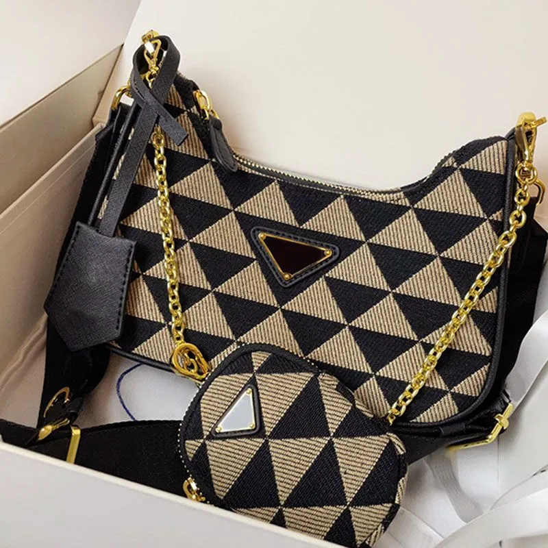 

Designer Nylon Hobo Armpit Shoulder Bag Women Handbags Purse Gold Hardware Fashion Letters Chain Ceossbody Bags Removable Strap Fabric Small Tote Wallet, Just a box