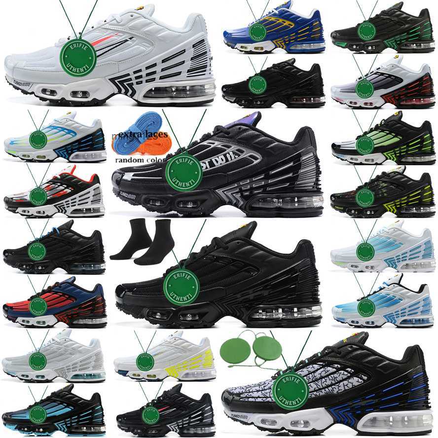 

2023 Original Maxs Tn Plus 3 III Running Shoes Men boys Triple Black White Laser Blue Hyper Rainbow Purple Nebula Supernova Violet Sneakers JORDAM, Color # 15