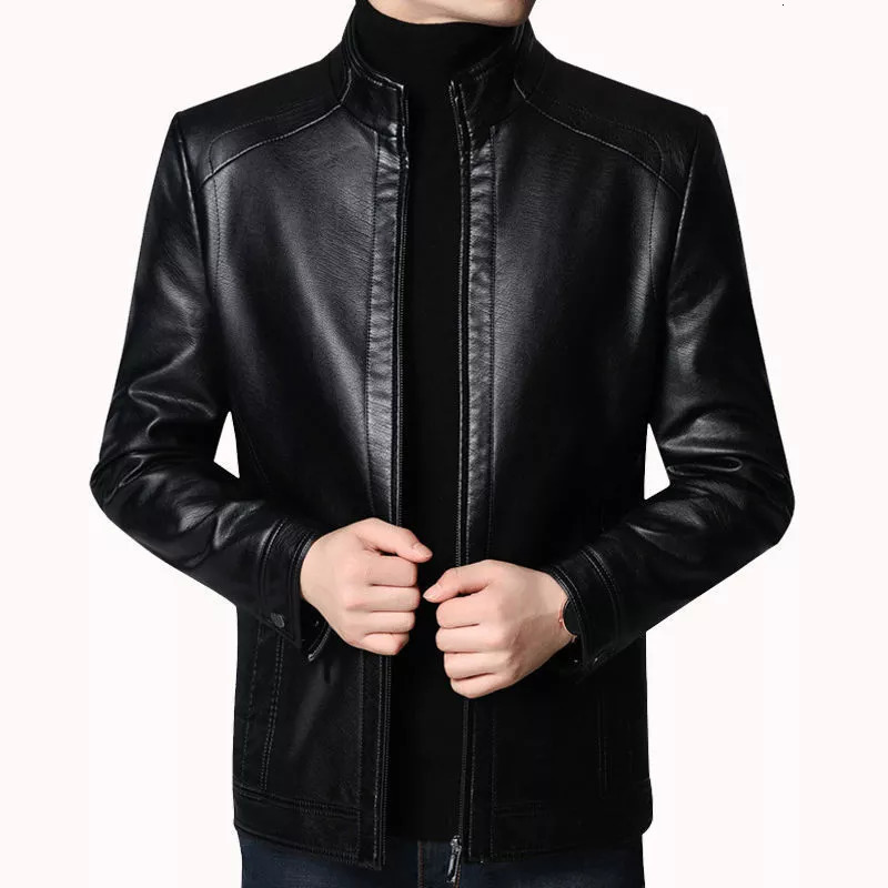 

Men's Jackets in Men Jacket Spring Fall Soft Leather For Man Clothing Long Sleeves Coat Fashion Korean Style Thin Clothin 221201, Black