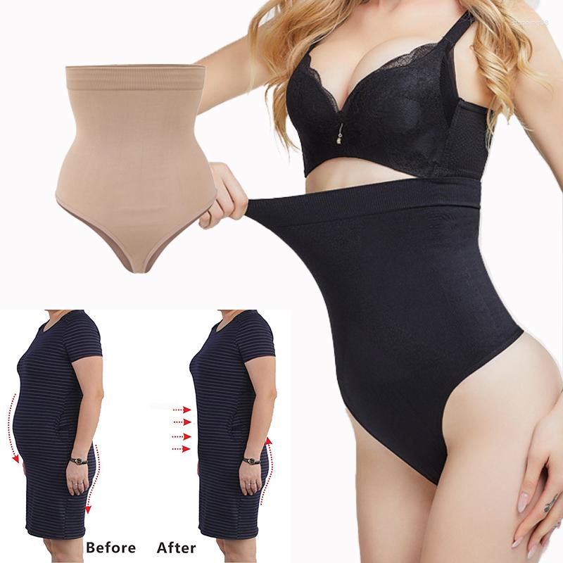 

Women' Shapers Women' High Waist Tummy Control Thong Shapewear Seamless Body Shaper Panties Girdle Underwear Breathable Invisible, Black