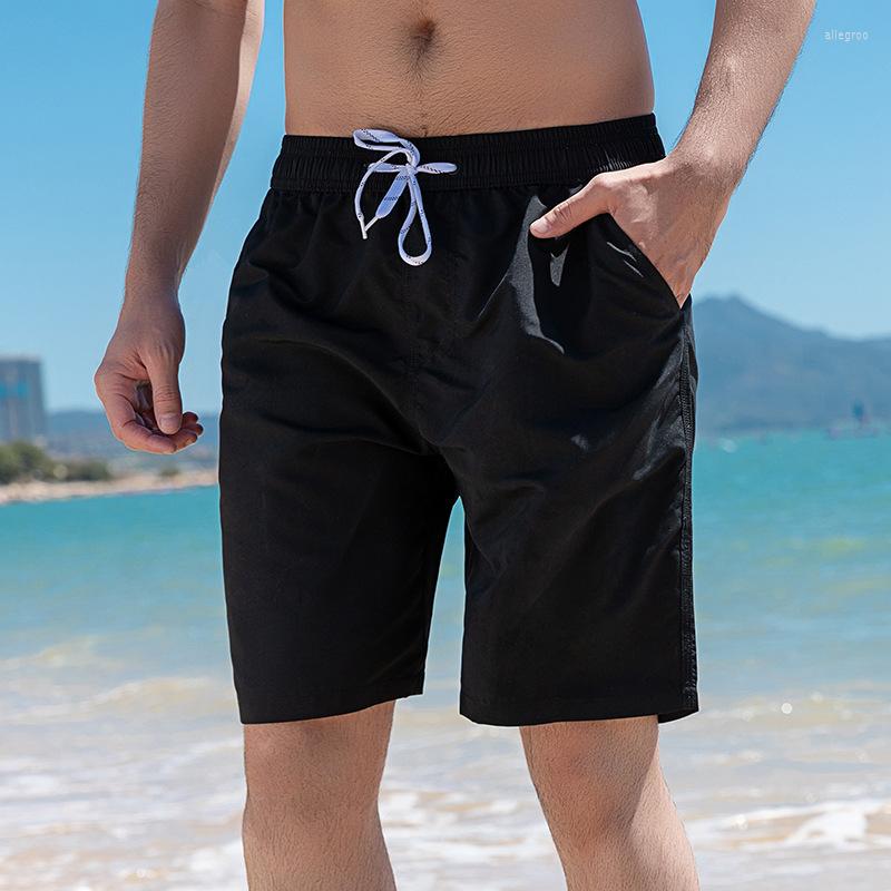 

Men's Shorts Professional Men Quick-Drying Beach Pants Five Points Fashion Boxer Loose Swimming Trunks Black Large Size Casual, Color-a