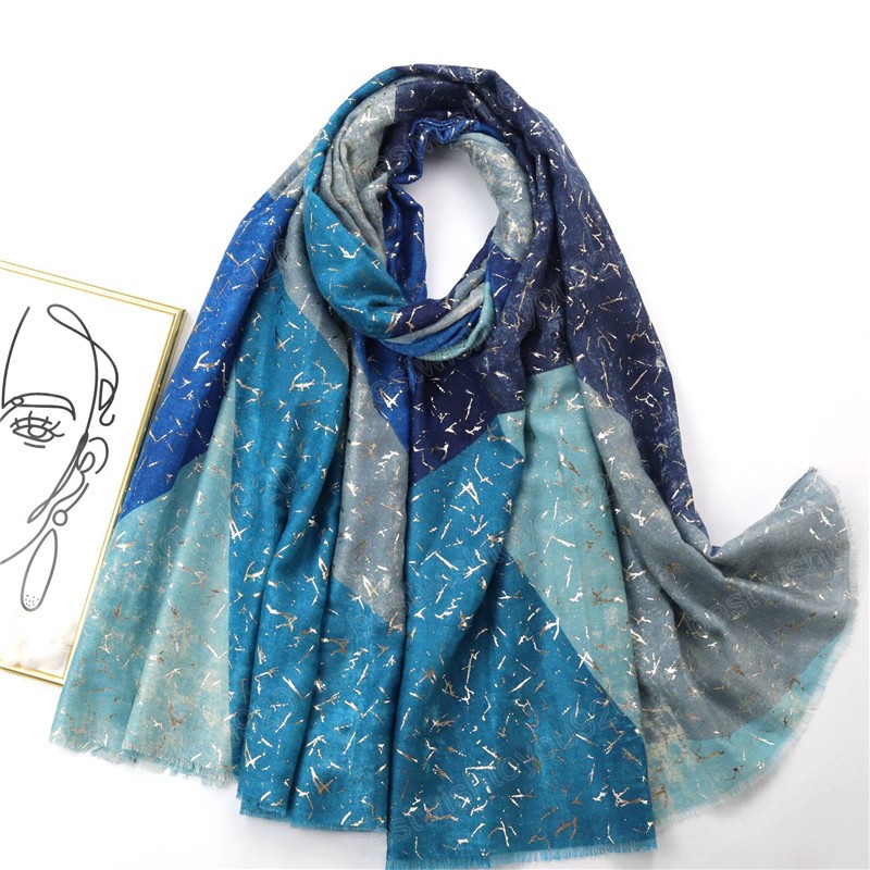

Autumn Women Viscose Scarf Silver Geometric Starry Sky Hijab Shawls and Wraps Foulard Echarpe Bufanda Muslim Sjaal 180x90Cm