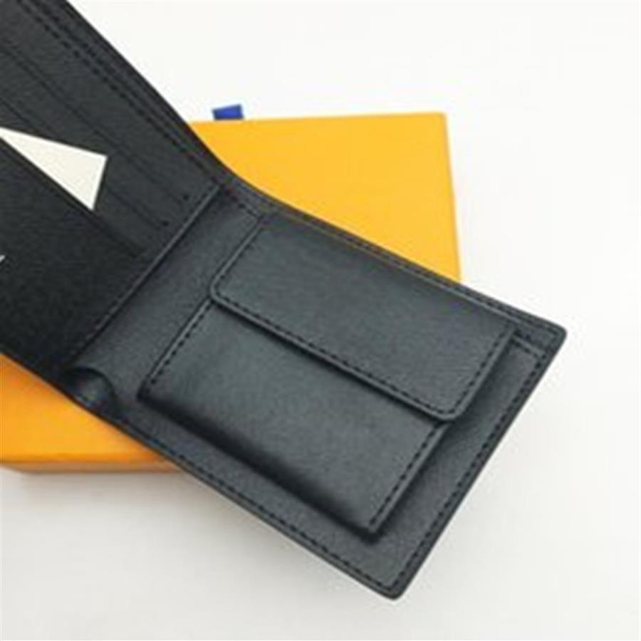 

Designer Short Wallets Men Top Quality Gunuine Leather Card Holder Bag Black Purse Wristlet Mens Design Small Wallet Mini Clutch252r, No wallet