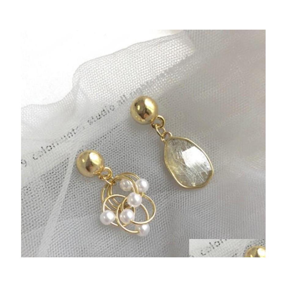 

Dangle Chandelier Asymmetric Pearls Dangle Earrings Korean Style Pearl Earring Elegant Metal Jewelry Drop Delivery Dhgdh