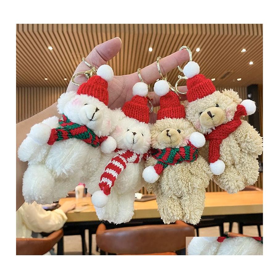 

Key Rings Christmas Gift Cute Plush Doll Key Rings Keychain Schoolbag Pendant Toy Keychains Drop Delivery Jewelry Dhalo
