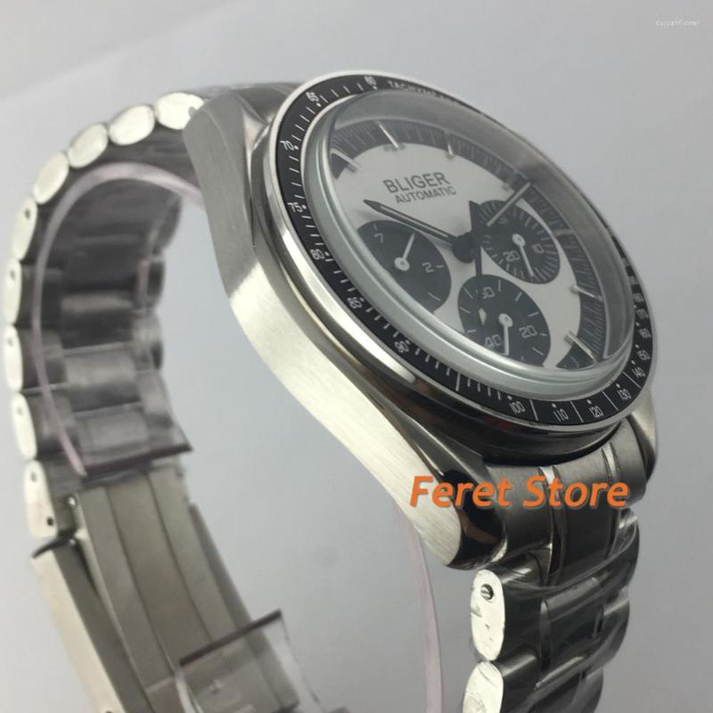 

Wristwatches 40mm Men's Top Luxury Business Watch Silver Case Luminous Sterile Black Dial Waterproof Stainless Steel Automatic, Style 1 no logo
