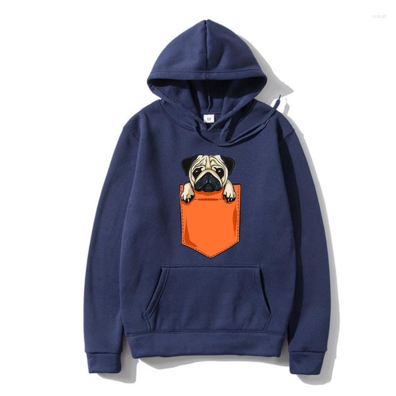 

Men's Hoodies PUG IN POCKET Funny Comical DOG DESIGN Kids Dtg Mens Hoody Men Women Unisex Fashion Outerwear, Orange