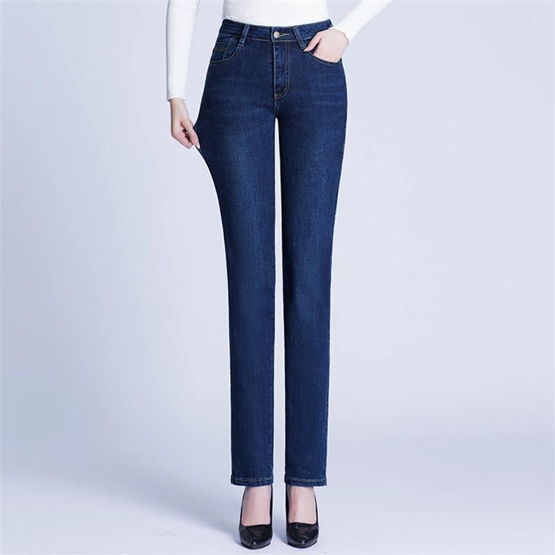 

Women's Jeans 2022 Women's Spring And Autumn High Waist Straight Stretch Full Size Middle-Aged Casual Pants, Blue