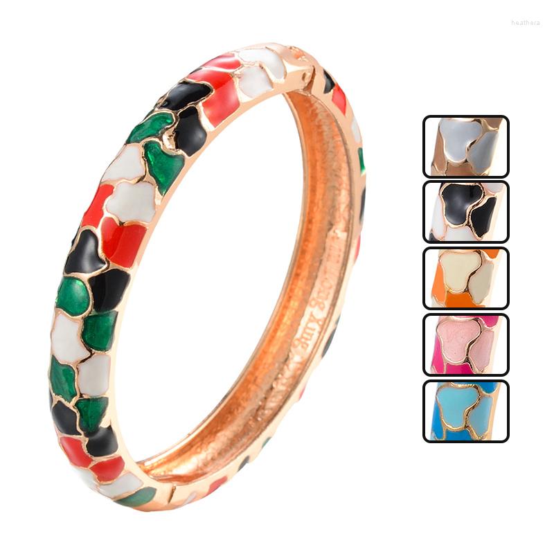 

Bangle UJOY Hinge Enamel Bracelets For Women Geometric Female Bangles Women's Accessories On Hand Mother Day's Gift Christmas