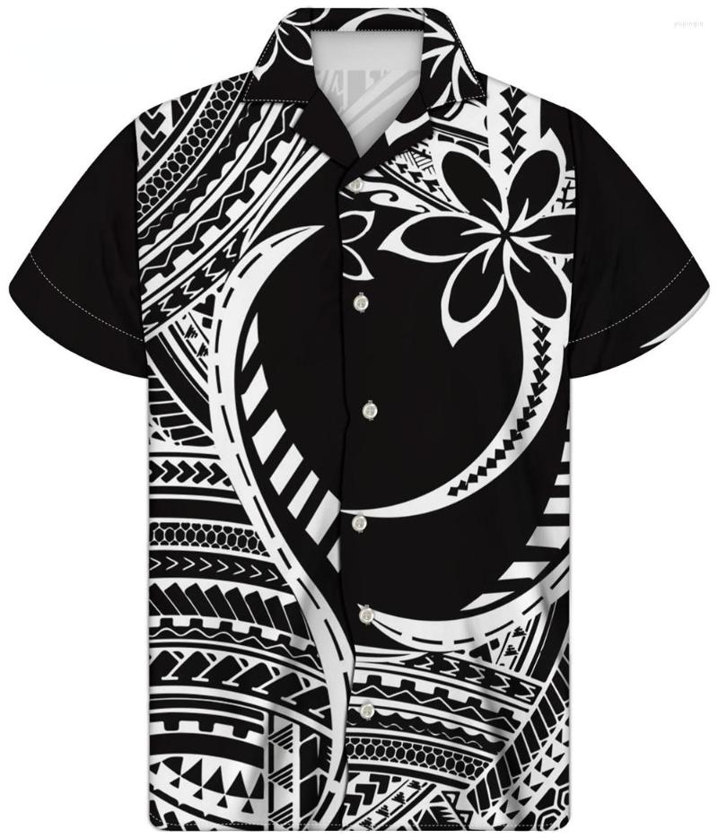 

Men' Casual Shirts 2022 Blue Hawaiian Shirt Men' Beachwear Fashion Polynesian Tribal Pattern Short Sleeve Tunic, Ysfb00658f16