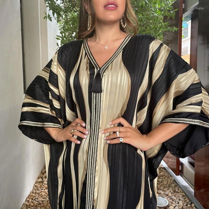 

Ethnic Clothing African Striped Print Dresses For Women Dashiki Plus Size Evening Party Dress Abayas Kaftan Muslim Robe Boubou Djellaba