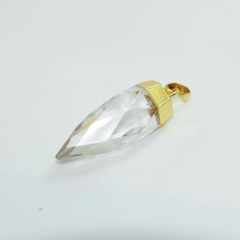 

Pendant Necklaces Collar Mujer Natural Crystal Quartz Piercing Charm For Making Jewelry Stone Clear Point