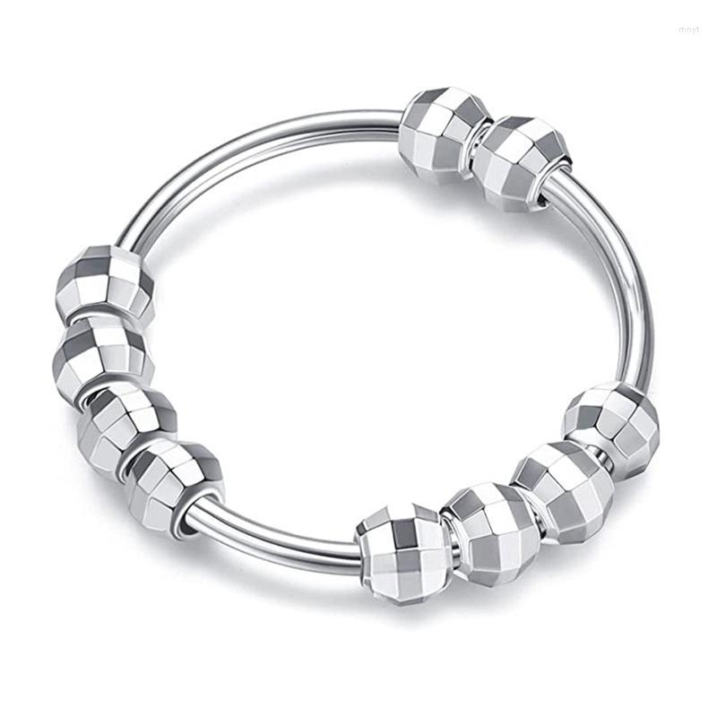 

Cluster Rings Fidget Anxiety Bead Spinner Calming Worry Meditation Adjustable Ring Stress Relief Size 7/8/9 124A