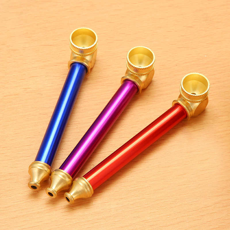 

Smoking Aluminum Metal Pipes Portable hand spoon pipe for cigarette tobacco Dry herb Straight type Retro