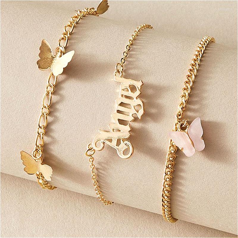 

Anklets 3Pcs/set Gold Color Multi-Storey Chain For Women Beach Foot Jewelry Leg Ankle Bracelets Accessories