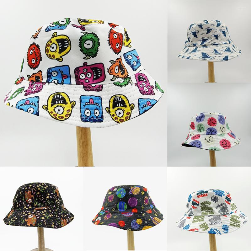 

Berets Women Men's Panama Bucket Hat Cartoon Animal Print Outdoor Spring Autumn Sun Tie Dye Fisherman Caps, 13