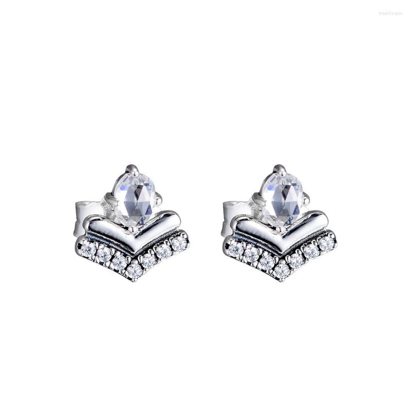 

Stud Earrings Fashion Female Classic Wishes Clear CZ Sterling Silver Jewelry For Woman Party Making