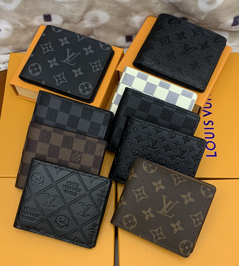 

2023 Louis vuitton Wallets New lv Quality Designers Men genuine leather wallet flower card holder France Paris plaid style purse mens Clutch purse gucci WITH BOX
