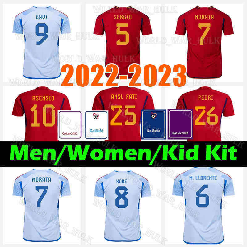 

2022 2023 spain soccer jersey PEDRI Jerseys ASENSIO ANSU GAVI FATI GAYA FERRAN TORRES MORATA C. SOLER football shirt KOKE AZPILICUETA . LLORENTE 22 23 men and kids kits, Men 2022 jersey(xi ban ya)+patch