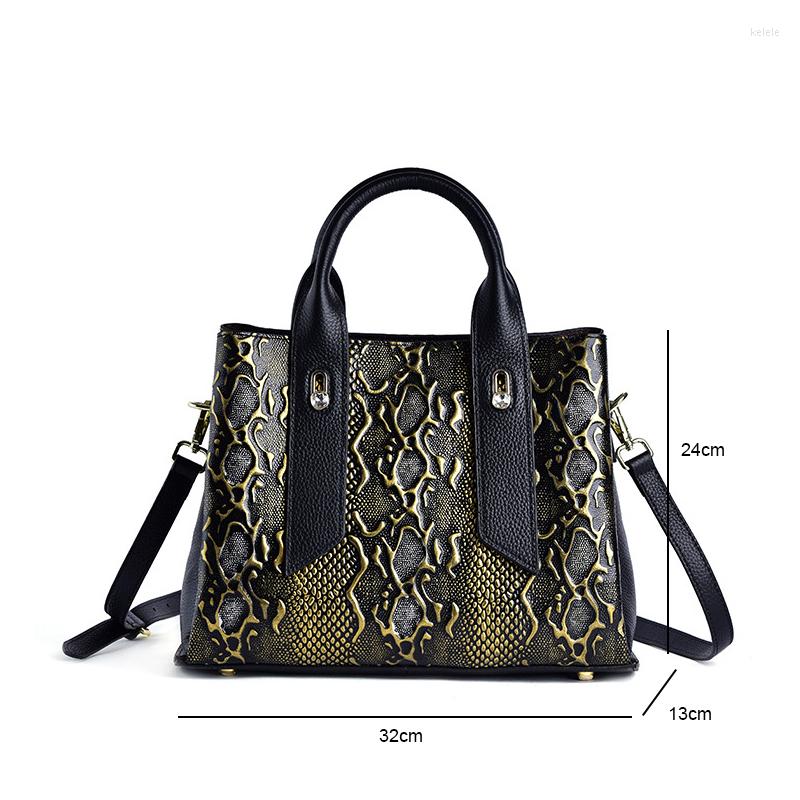 

Evening Bags YourSeason Vintage Cow Leather Ladies Luxury Shoulder Handmade Embossed Handbag Women Large Capacity Messenger, Gold