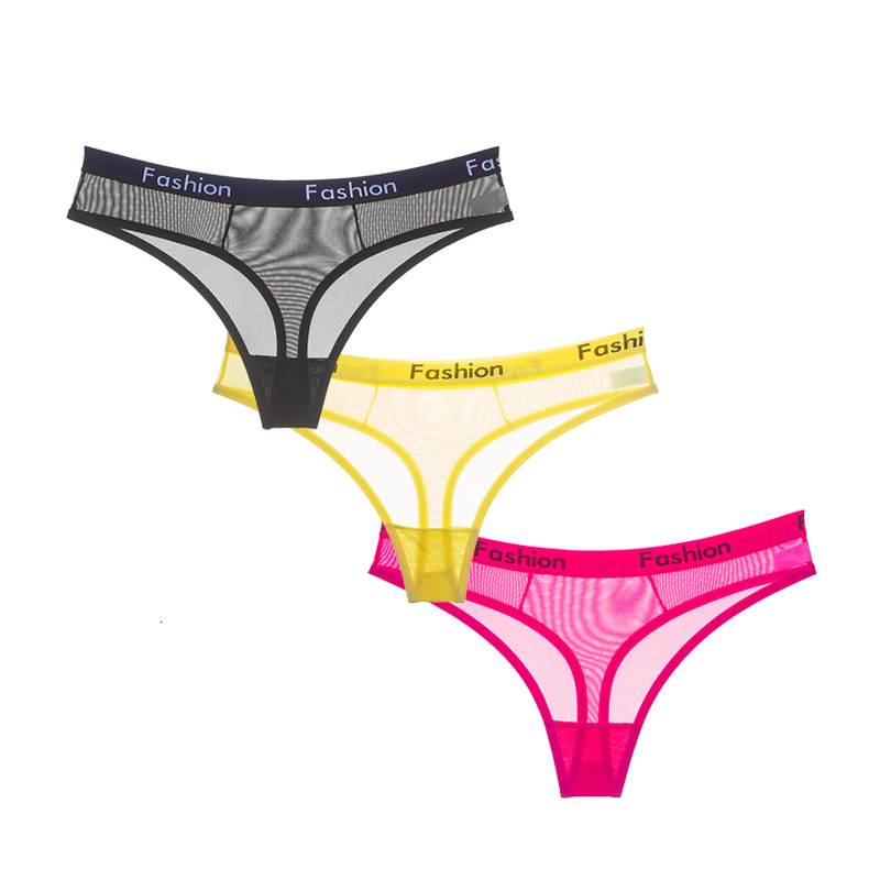 

Women's Panties 3 Pcs Female Thongs Sports Panties For Woman Sexy Mesh GString Tback Woman Underwear Thongs Tback Panties For Woman BANNIROU 221202, Rose white yellow