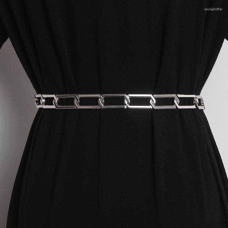 

Belts Chain Silver Thin Waist Female Decorative Dress With Korean Hollow Out Fashion INS Wind Metal