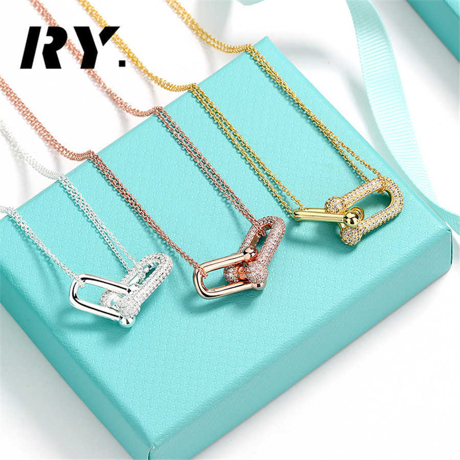 

Tijia Jewelry U-shaped Necklace Collar Chain Women Set with Zircon High fashion trend