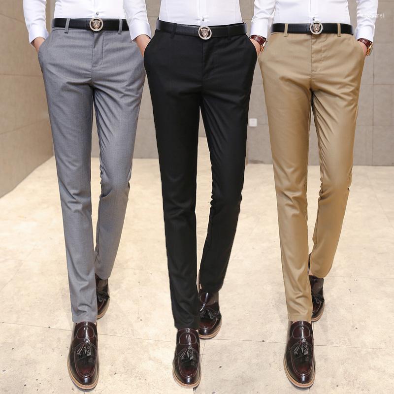 

Men's Suits Quality Men's Suit Pants Men Solid Color Slim Business Dress Classic Casual Straights Pantalons Mens Wedding, Black
