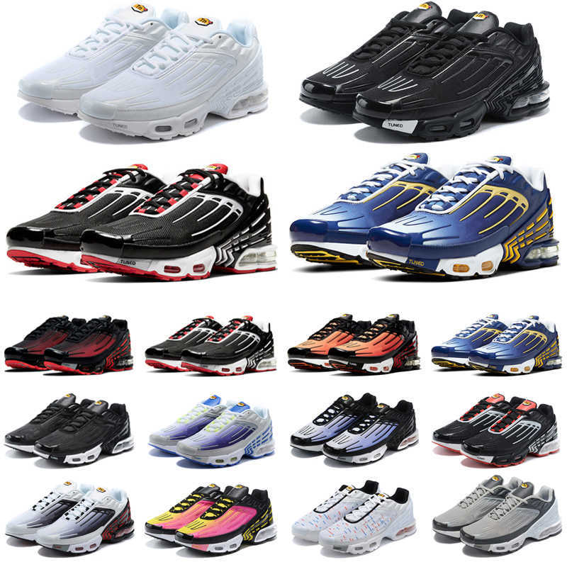 

cheaper tn plus 3 running shoes mens trainers chaussures Triple Black Deep Royal Red Spider Silver White Bred Smoke Grey outdoor sports, #5 black iridescent 40-45