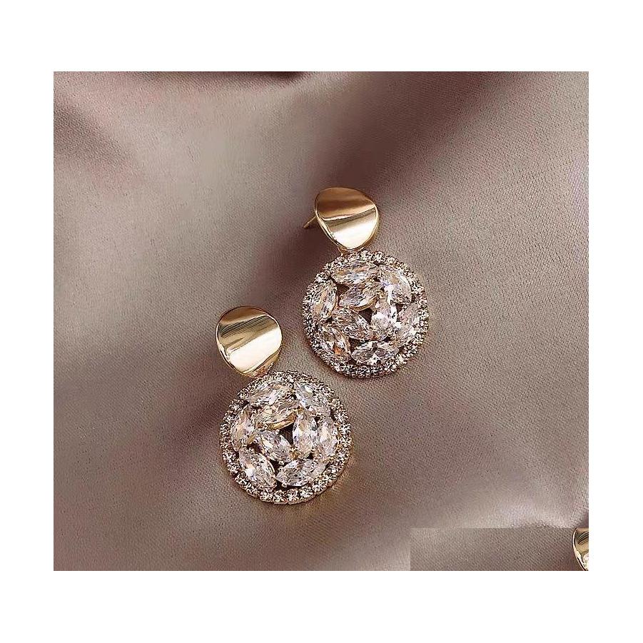 

Stud Fashion Jewelry S925 Sier Post Earrings Crystal Rhinstone Elegant Dangle Stud Drop Delivery Dh3Cl