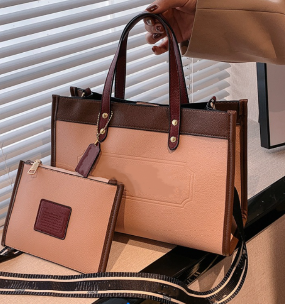 

American Fashion Large Capacity Letters Tote Women's Bag Mother Shopping Bags Handbag Embossed Shoulder Messenger Bag, Black