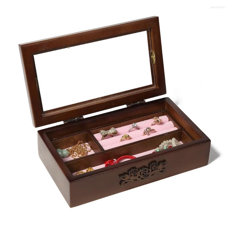 

Jewelry Pouches Portable Storage Box Watch Earring Bracelet Organizer Case 21x12x6cm