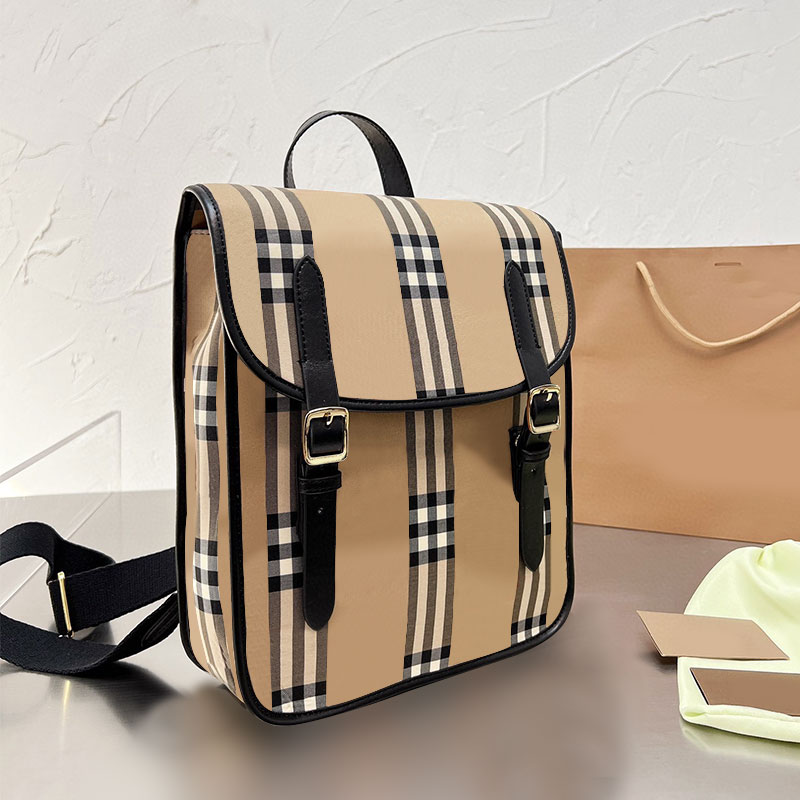 

Split Backpack Plaid Shoulder Bag Women Handbag Purse Check Pattern Letters Hasp Hardware Two Adjustable Canvas Strap Large Capacity Flap Interior Zipper Pocket