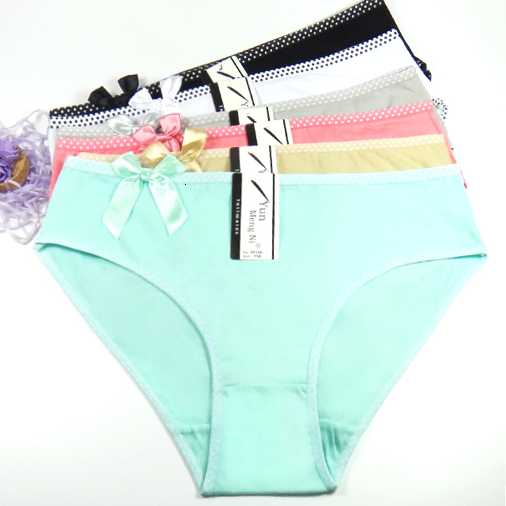 

Women's Panties Women's panties Large size lady mum pants pure color cotton women's Big yards 2XL3XL4XL 6 pcslot 221202, 6y9088