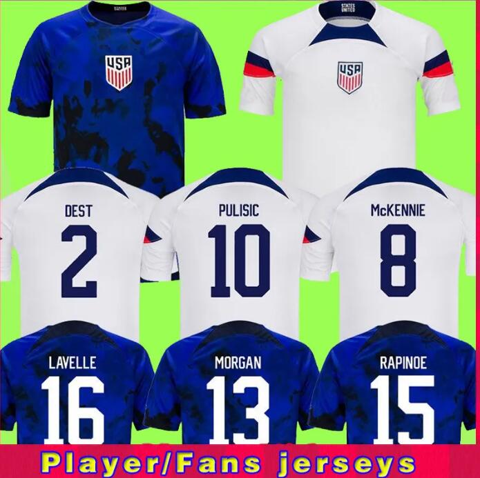 

2022 World Cup PULISIC Soccer Jerseys 22 23 DEST MCKENNIE AARONSON MUSAH usAS MORGAN LLOYD America Football Shirt United States LLETGET MEN KIDS SETS KITS, Away patch