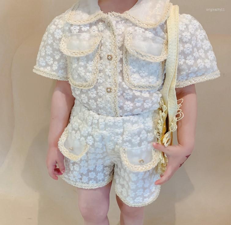 

Clothing Sets Retail 2022 Baby Girls Summer Boutique Lace Top Shorts 1-6T, Picture shown