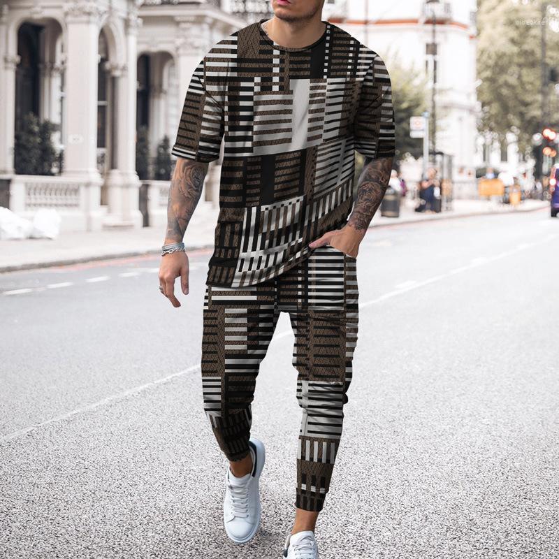 

Men' Tracksuits Men' Tracksuit Vintage 3D Printed Short-Sleeved T-Shirt Trousers Casual Breathable Sport Fashion Joogers Harajuku 2, Ts6621