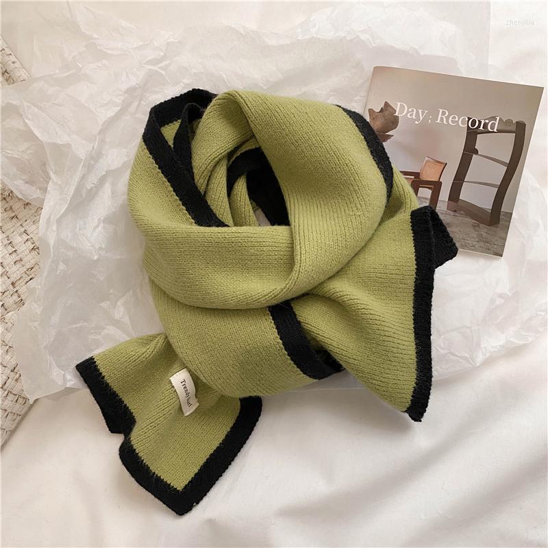 

Scarves Design Solid Knitted Scarf For Women Winter Fashion Neckercheif Thick Woolen Yarn Shawl Neck Cashmere Wrap Warm Bufandas Muffler
