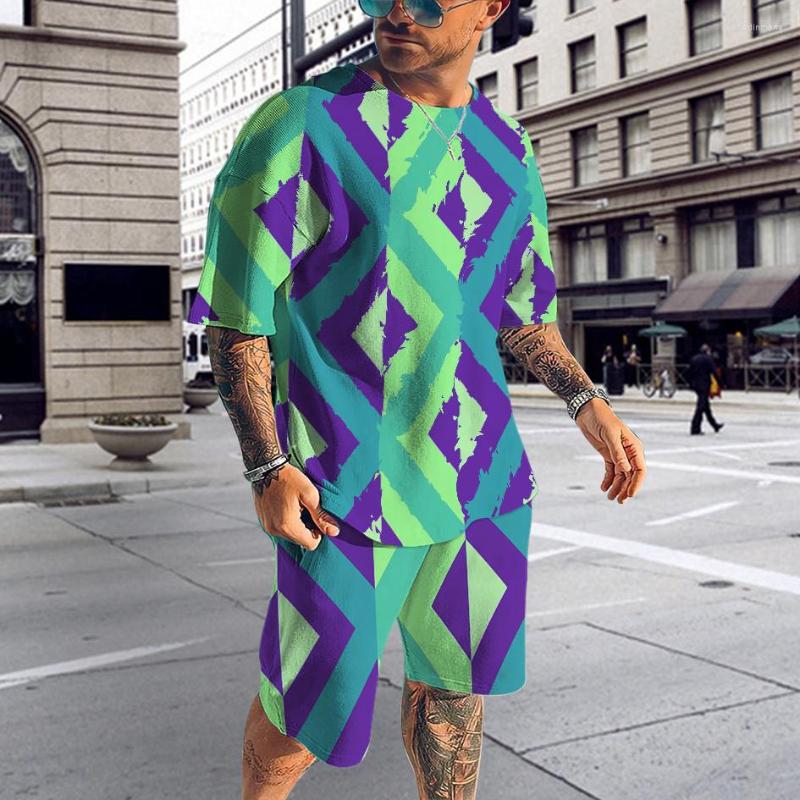 

Men's Tracksuits Arrival Mens Summer Outdoor Tracksuit Suits Sports Jogging T Shirt Outfits 3D Printed Breathable Casual 2 Piece Sets, Sku-06-tz1097